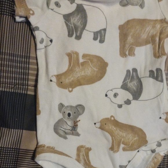 Carter's White and Brown Animal Print Bodysuits​ - Picture 3 of 6